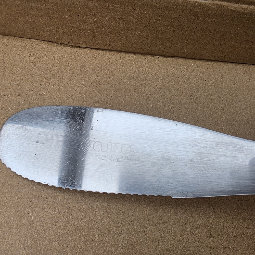 Cutco 1768 KJ Serrated Spreader Spatula Knife Classic Dark Brown Handle 5" Blade - Picture 4 of 7